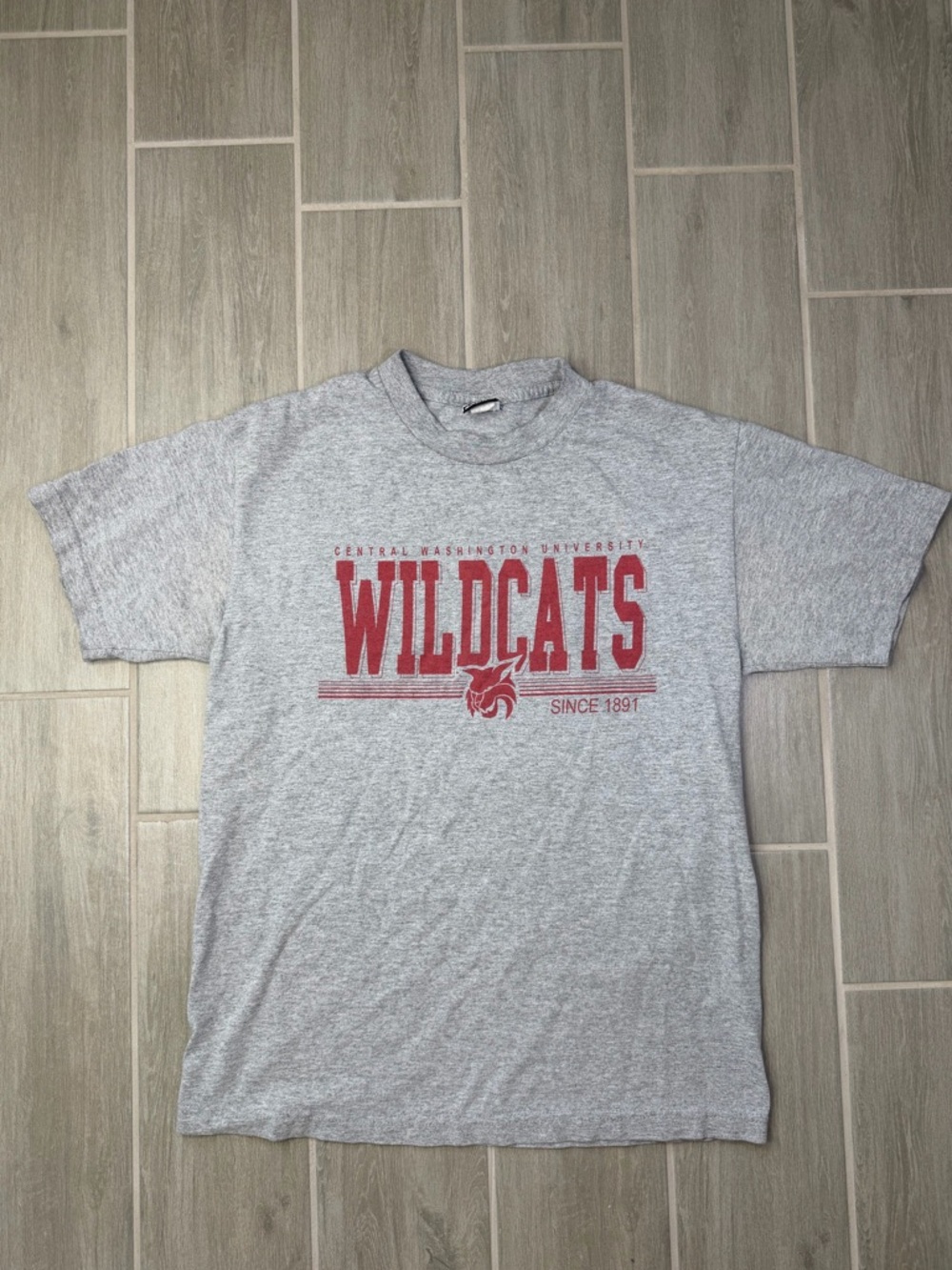 Vtg CI Sport Central Washington University Wildcats Gray  T-Shirt Men’s S